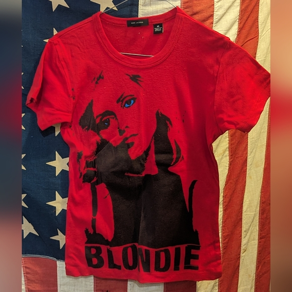 Marc Jacobs Red  Blondie Debbie Harry T Small punk - Picture 1 of 10